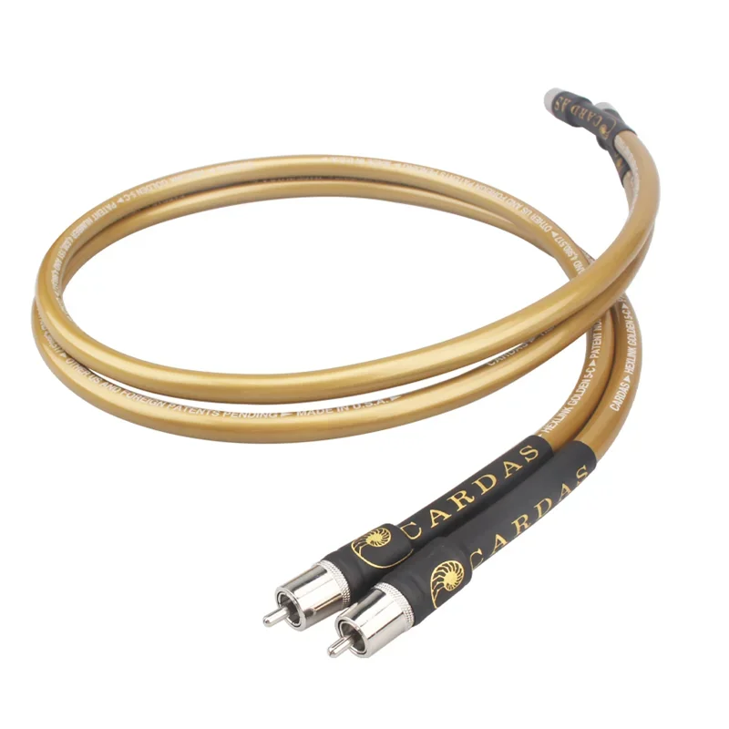 Pair HiFi Audio Signal Line Cardas HEXLINK GOLDEN 5C RCA Cable for Power Amplifier CD Player