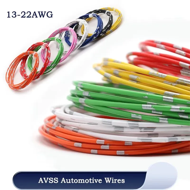 

5~50m AVSS Automotive Wires Pure Copper Thin PVC Insulation Line 22/20/18/16/14/13 AWG DIY Speaker Audio Cable Car Wire