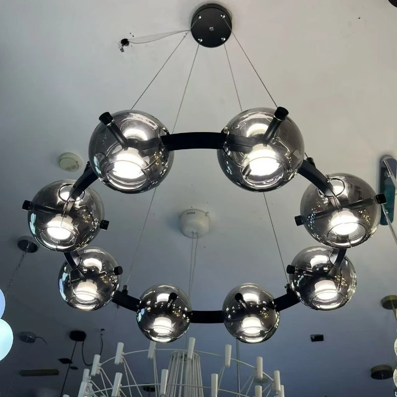 

Nordic Round Pendant Lights Glass Hanging Lighting Table Dining Living Room Bedroom Chandelier Minimalist Decor Indoor Fixture