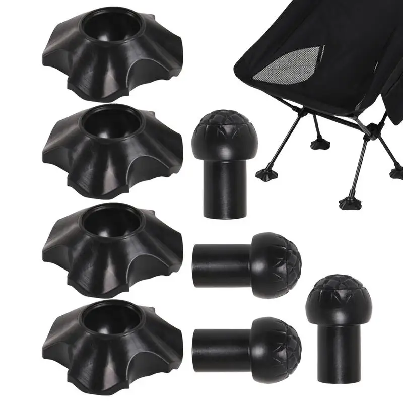 

Подушечки для ног стула для кемпинга, 4X, чехлы для ножек стола, чехлы для ног 0,51 дюйма, подставки для мебели, подушечки для ног для уменьшения царапин