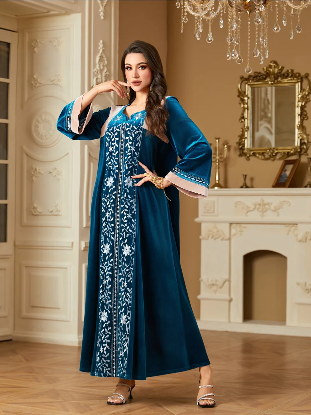 Ramadan Eid Jalabiya Moslim Jurk Dubai Party Vestidos Borduren Arabische Lange Gewaad Marokko Saudi Abaya Kaftan Islam Jurken 2024