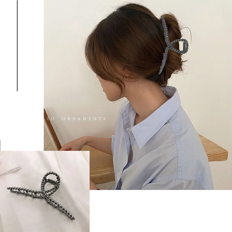 2022 neue Frauen Mode Metall Geometrische Haar Clips Klaue Clip Große Gold Haar Clip Stirnband Haarnadel Haar Krabben Haar Zubehör – Detail 12