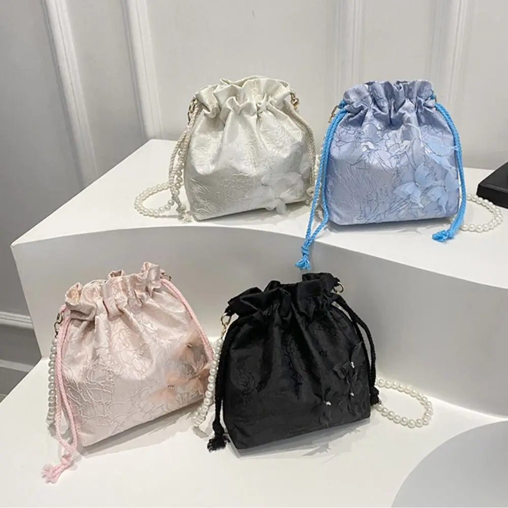 

Simple Hand-held Butterfly Bucket Bag Multi Color Small Drawstring Cosmetic Bag Polyester Commuting Bag Women Girls