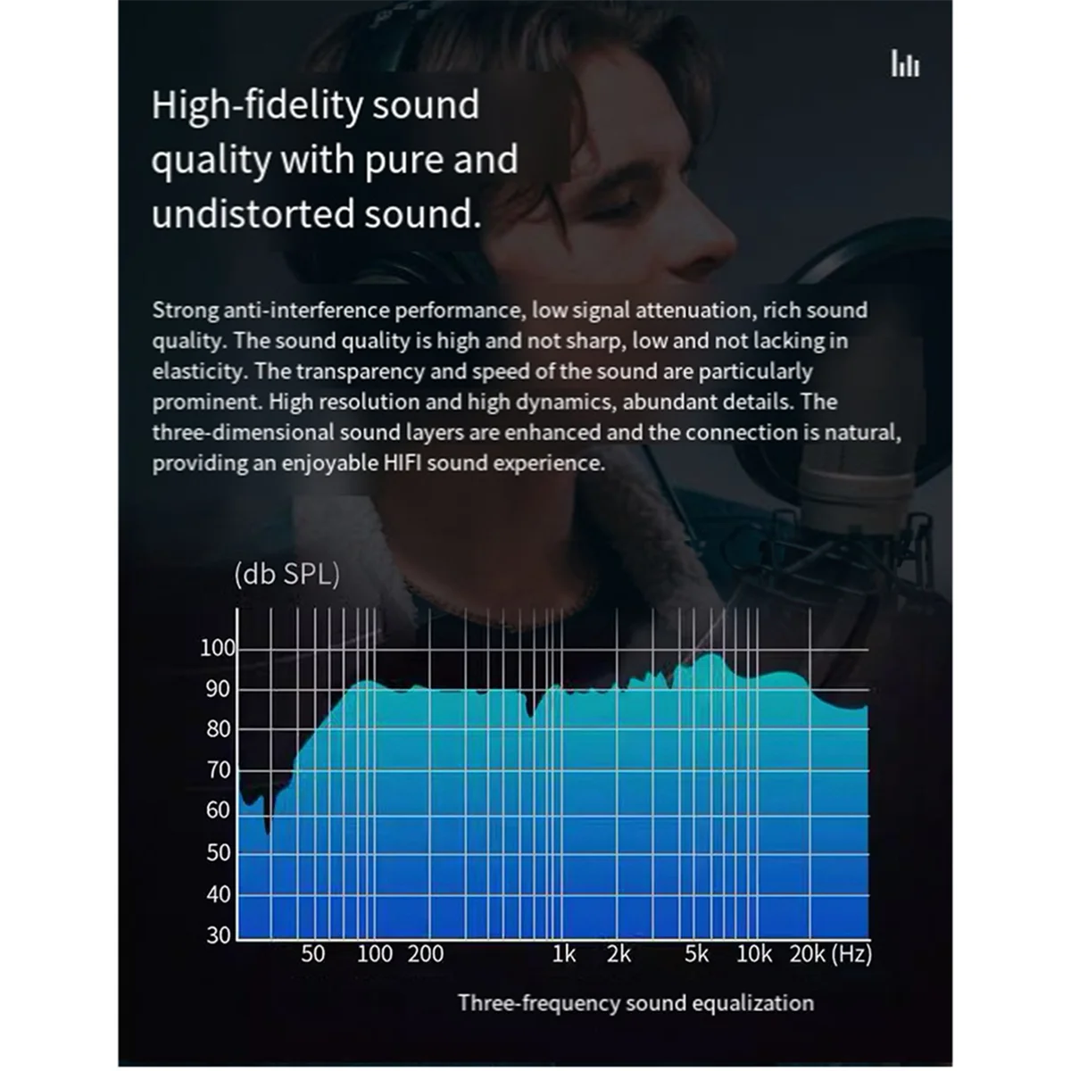Fever Level Singing Arm Signal Cable Double Lotus with Ground Wire Oxygen Free Copper LP Turntable Cable Audio Cable