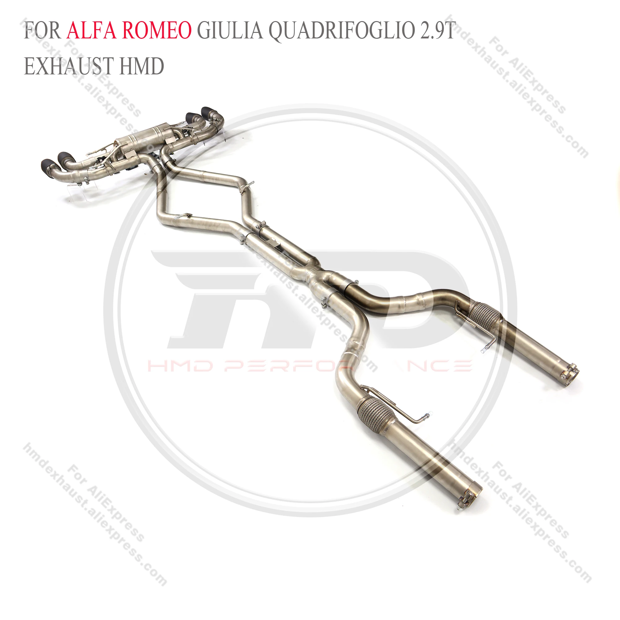 HMD Catback for Alfa Romeo Giulia Quadrifoglio 2.9T Exhaust System Stainless Steel Performance Valve Muffler Car Accessories