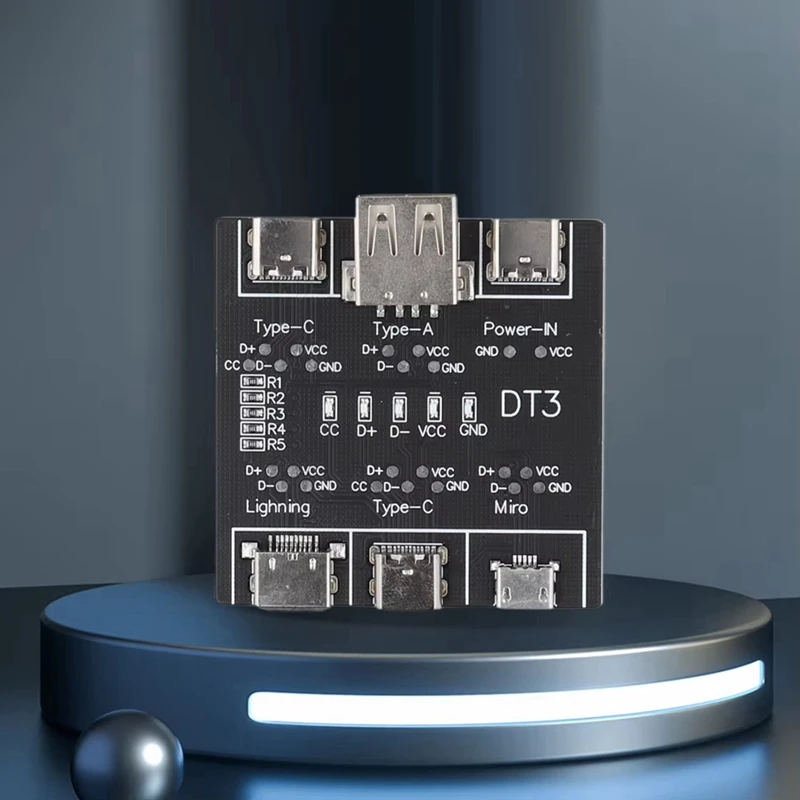 ABKP-DT3 Плата обнаружения кабеля передачи данных Тестер USB-кабеля USB Type-C Плата осмотра кабеля передачи данных USB-кабеля