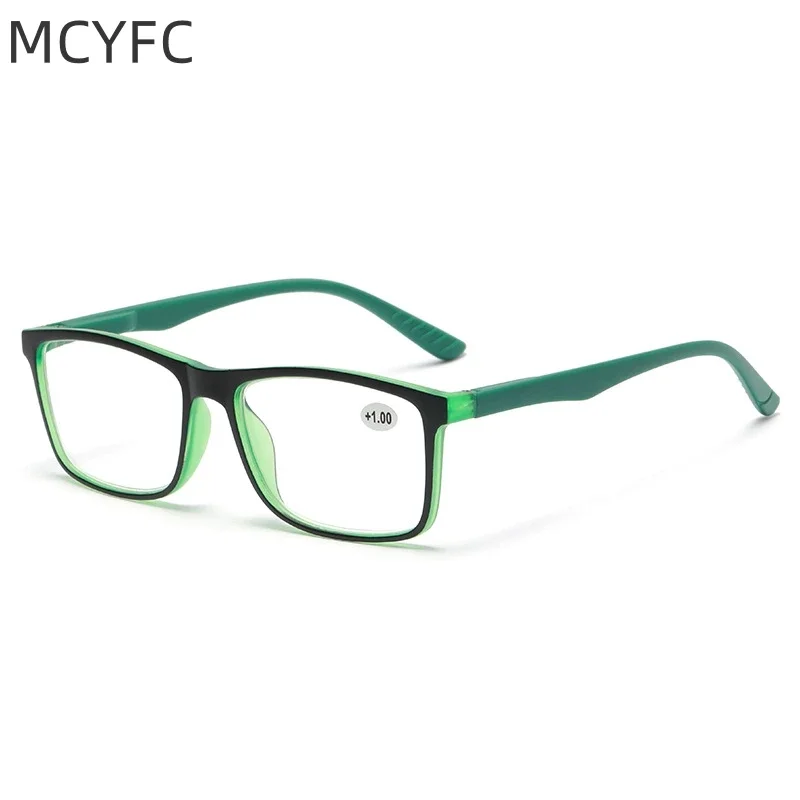 MCYFC Anti Blue Light Reading Glasses for Women Fashion Sqaure Read Book Eyeglasses for Men +1+1.5+2+2.5+3+3.5+4 Elder Glasses