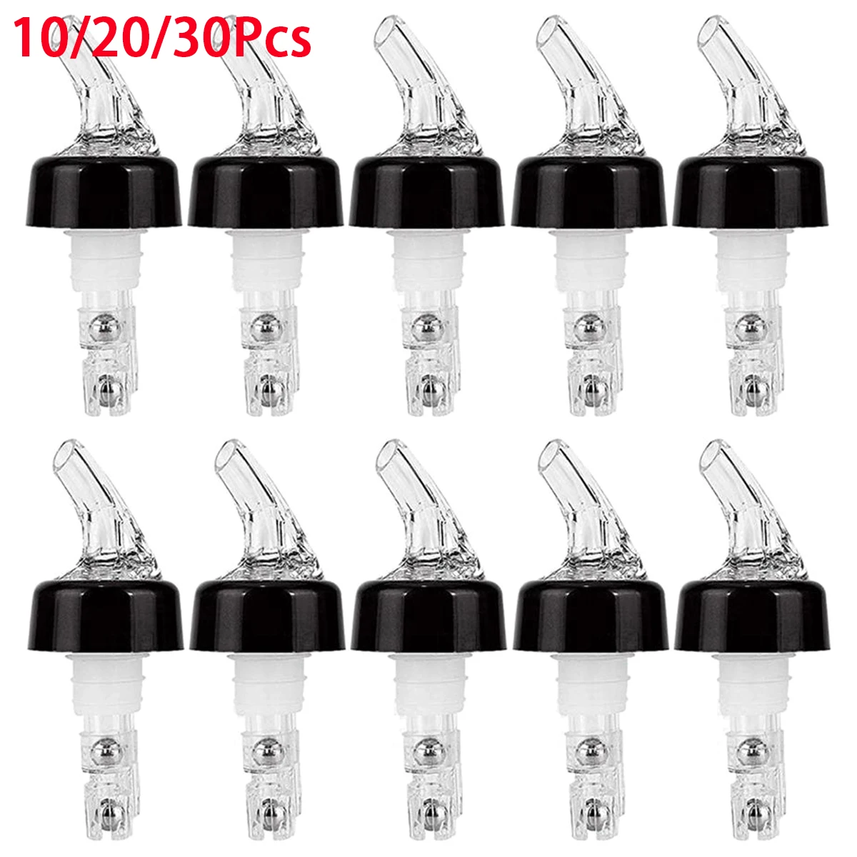 10/20Pcs Automatic Measured Wine Pour Whisky Shaker Clear Bar Measures Cocktail Dispenser Wine Bottle Stopper Bar Accessories