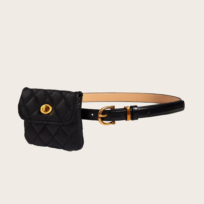 2024 New Casual and Versatile Instagram Style Women\'s Belt Waist Bag Fashionable Mini Leather Bag Retro Wild Detachable Belt