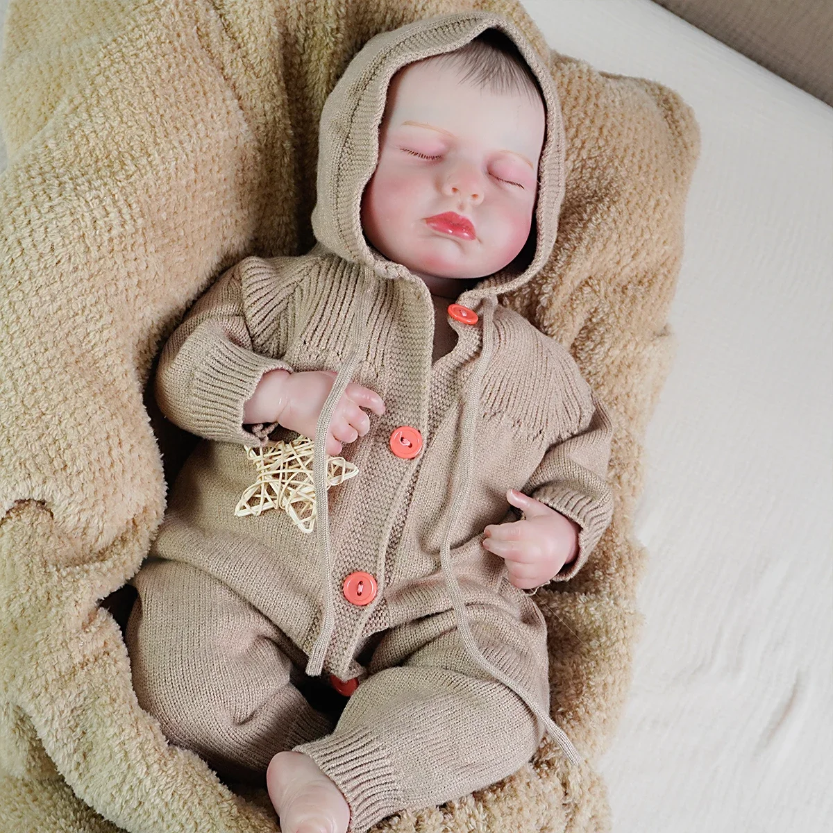 

Realistic Reborn Baby Doll Full Body Vinyl Realistic Newborn Baby Baby Doll Realistic Sleeping Children's Gift Handmade 3D Skin
