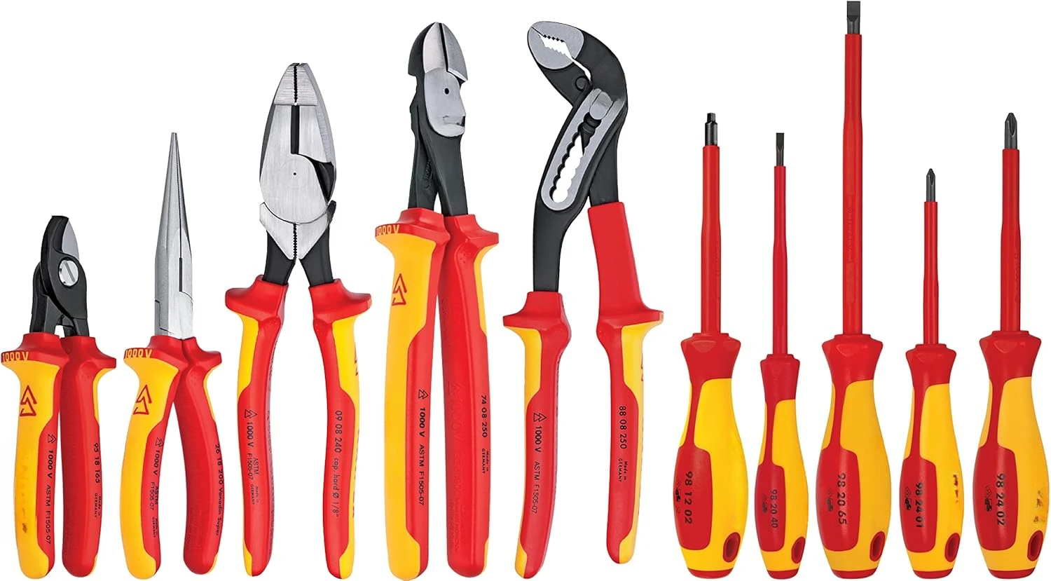 10-Piece 1000V Insulated Pliers, Cutters and Screwdriver Set + Installation Pliers