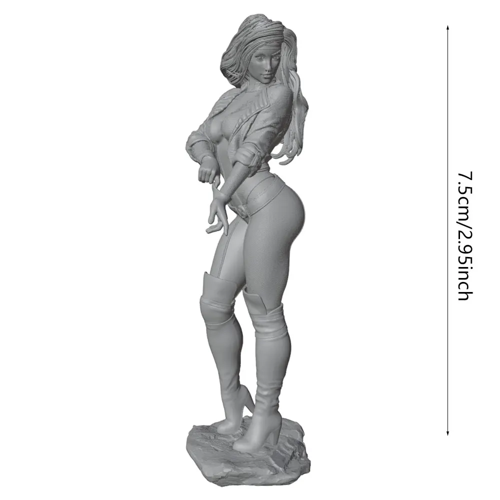 Figura resina 1/24 mujer guerrera – Kit 75 mm para pintar - imagen 2