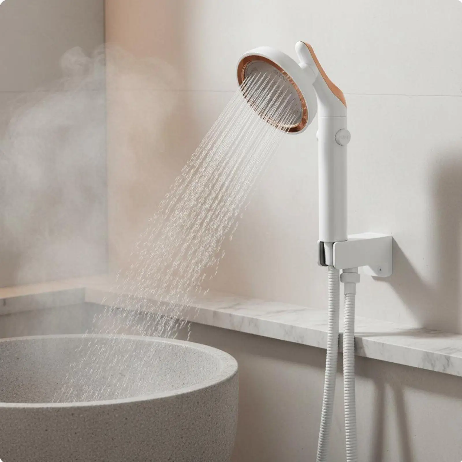High Pressure Shower Fixture ON/OFF Pause Switch Rotating Shower Fixture