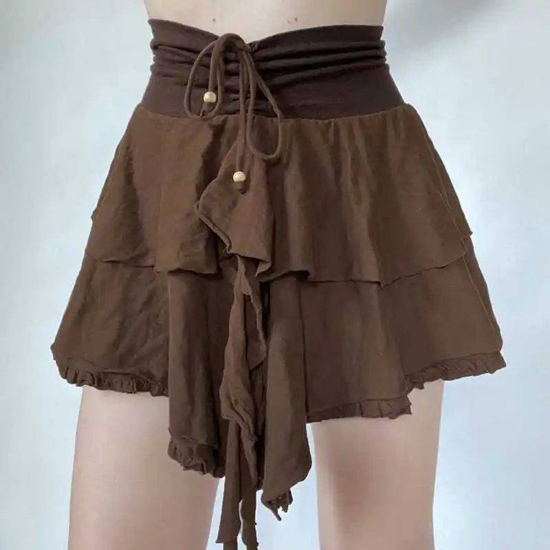 Strap skirt children's 2026 summer new hot girl sexy short skirt A-line half body skirt pure desire style short skirt