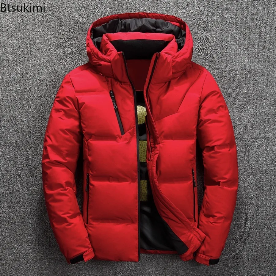 Winter Thickened Men's Down Cotton Jackets Outdoor Climbing Hunting Hooded Warm Cotton-padded Coat Man Lightweight Casual Parkas