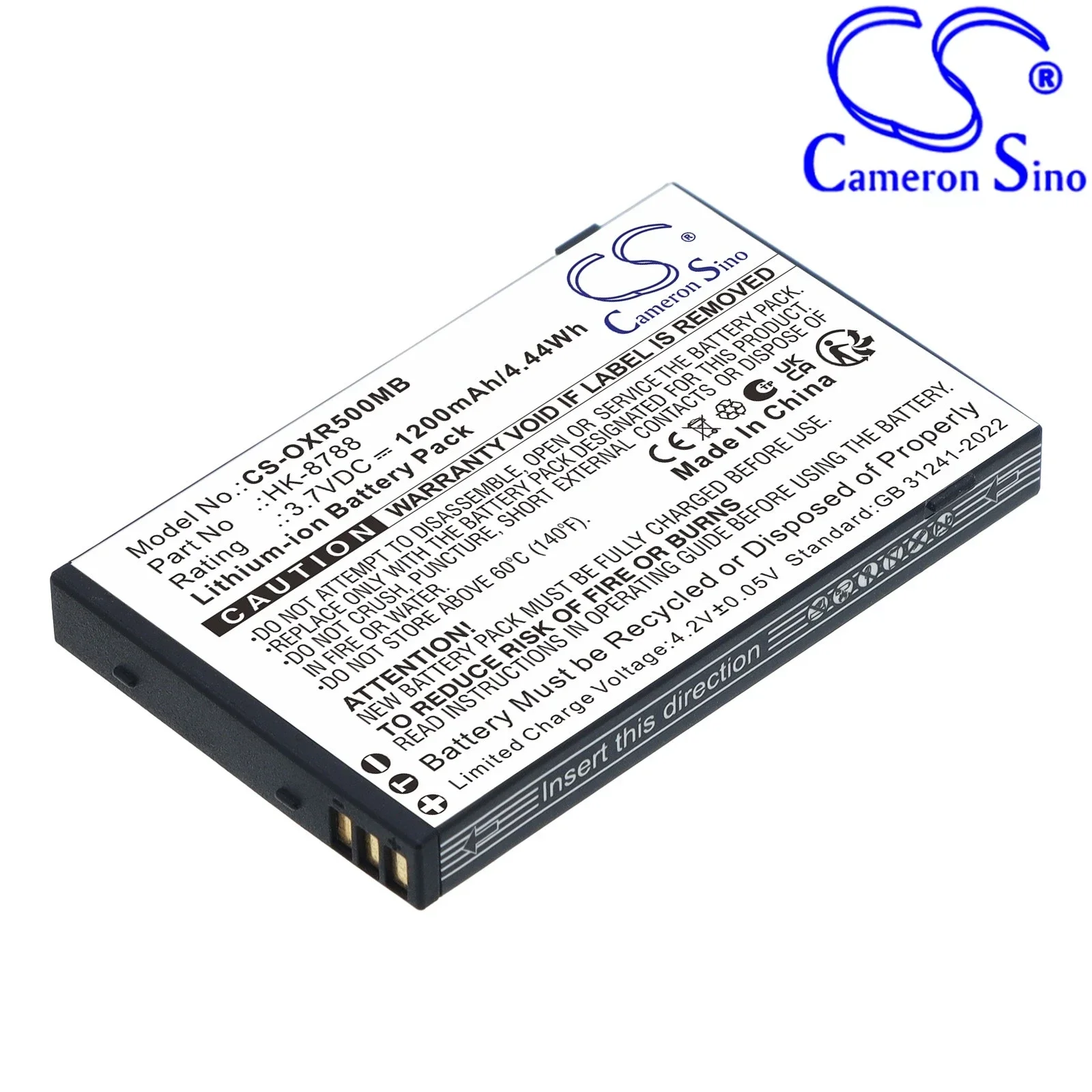 Cameron Sino 3.7V 1200mAh BabyPhone Replacement Battery for Infant Optics DXR-5 HK-8788