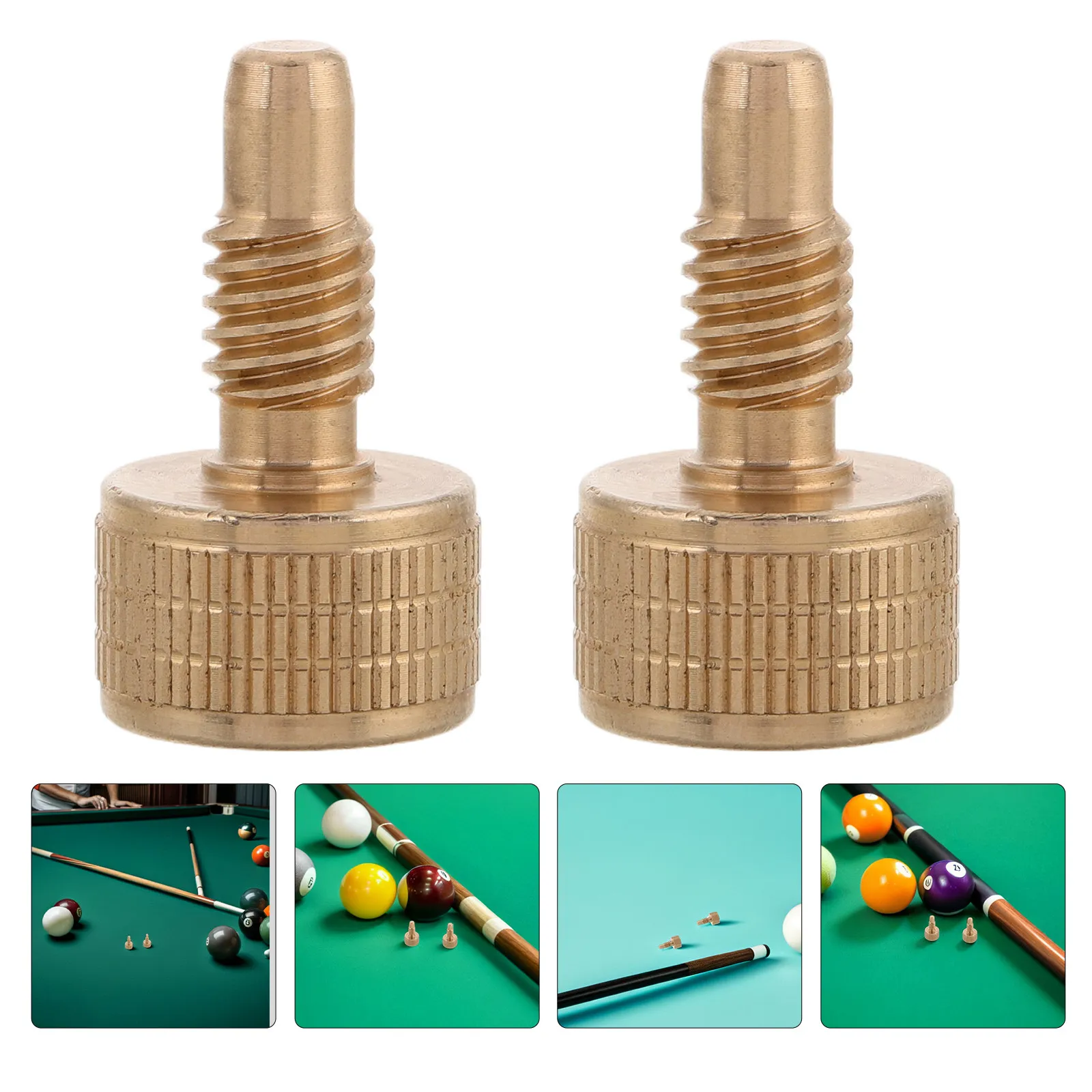 2 Pcs Billiard Cue Joint Parts Tip Screws Connecting Hardware Golden Stick Extension Joints