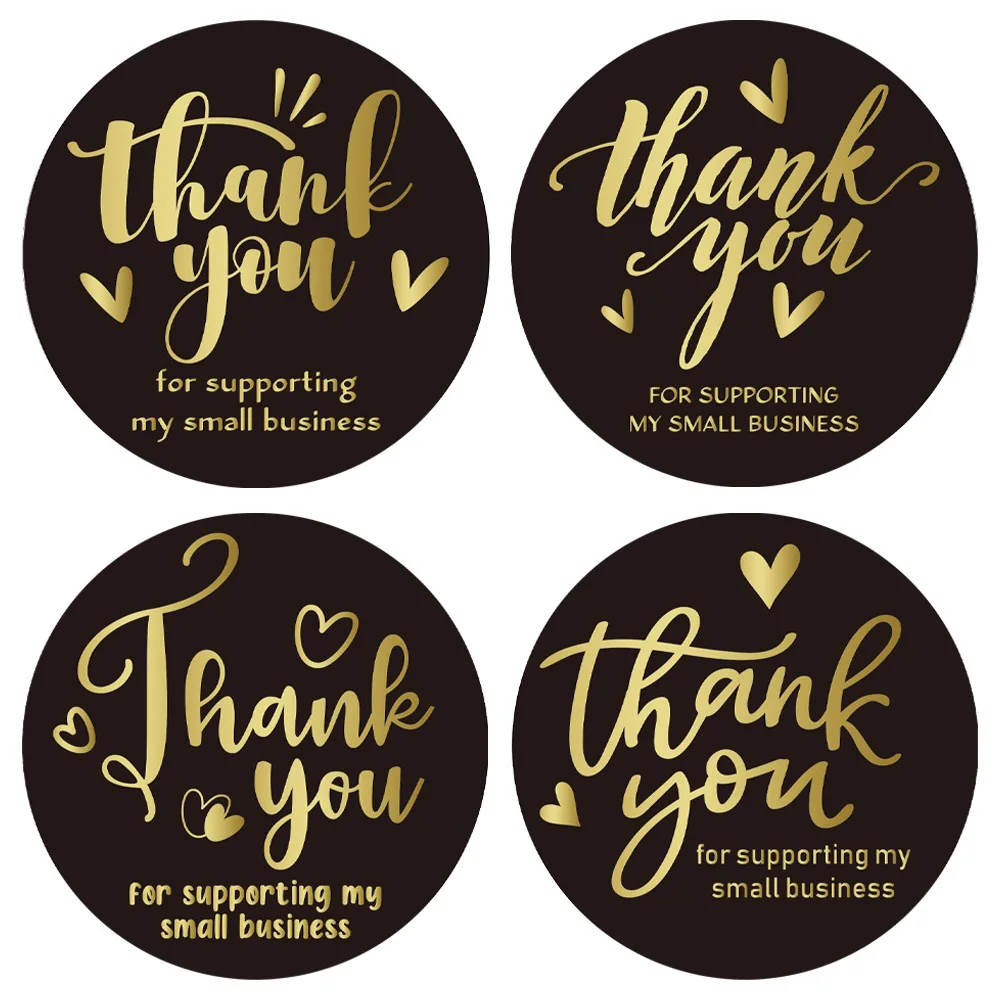 50-500Pcs Black Thank You Sticker For Supporting My Small Business Stickers Gift Handmade Seal Labels Packaging Sticker