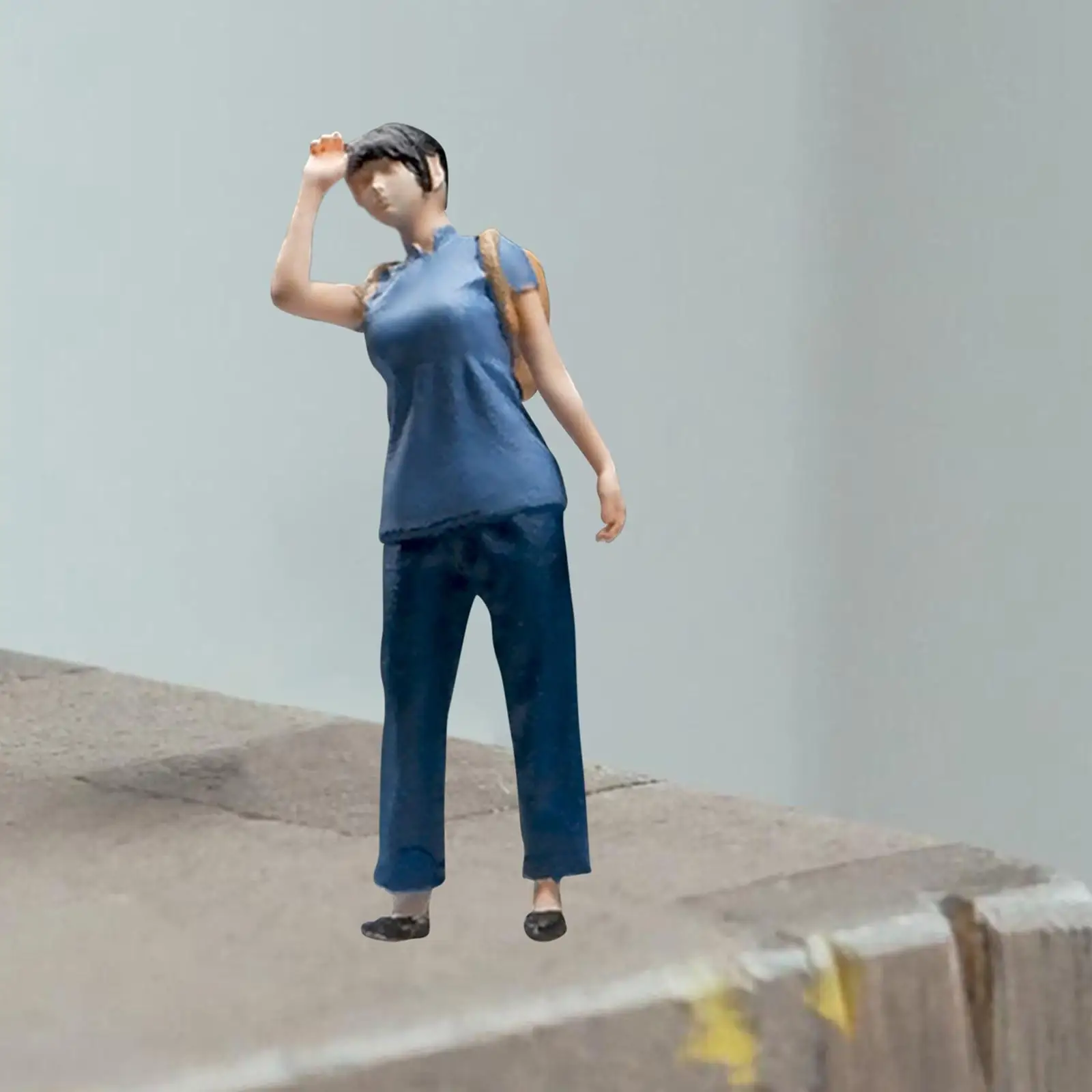 

1/64 People Figures Basket Carrying Peasant Woman Hand Painted DIY Crafts Female Farmer Figurine Tiny People Model Decoration