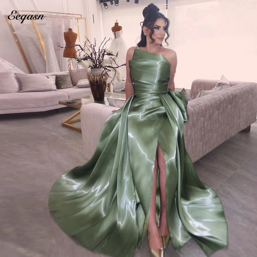 

Elegant Women Evening Dresses Leg Slit 2025 Prom Party Gowns Long Formal Dress Strapless Robe De Soirée Femme Customized