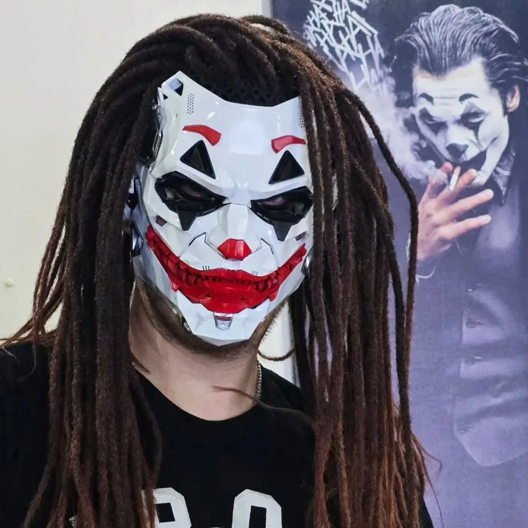 

Joker Masks Cyberpunk Masks Clown Braids 3d Cosplay Resin Custom Products Anime Role-Playing Props And Gifts Halloween Toys