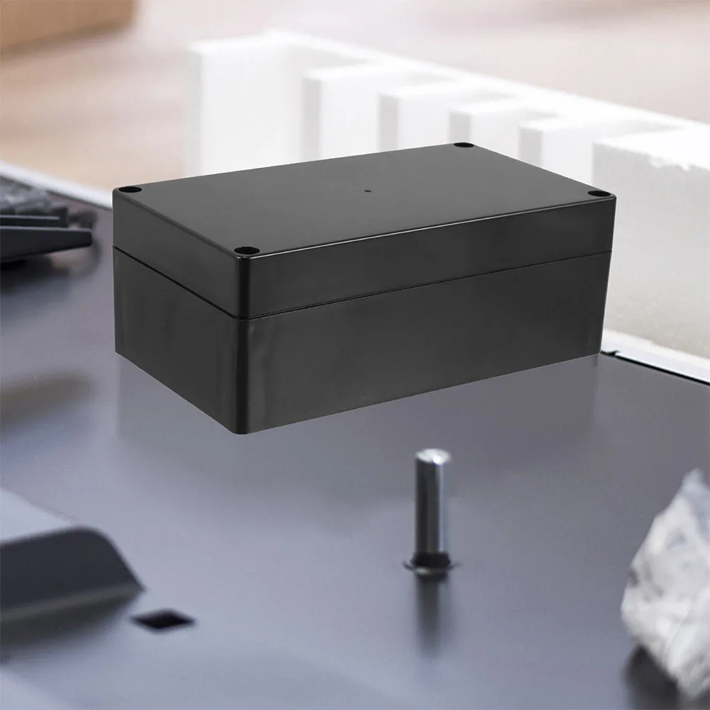 

2Pcs Waterproof Box Black Plastic Weatherproof Connection Box for Outdoor Electrical Enclosure with Ring and Spacious