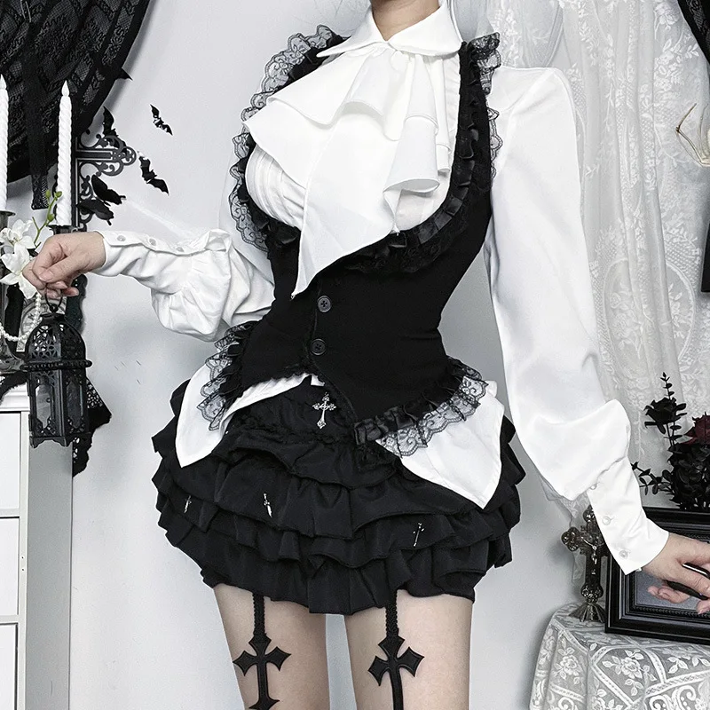 

Винтажный корсет с кружевной отделкой на шее для женщин, готические наряды на Хэллоуин, укороченные топы без рукавов и открытой спины, пальто на Хэллоуин