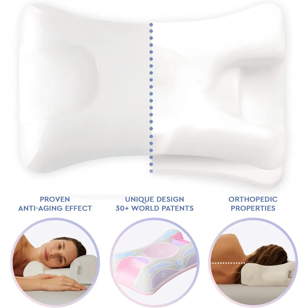 Pillow-Omnia Anti-Aging Beauty Pillow Fights Sleep Wrinkles With Orthopedic Height Adjustable Memory Foam Fo