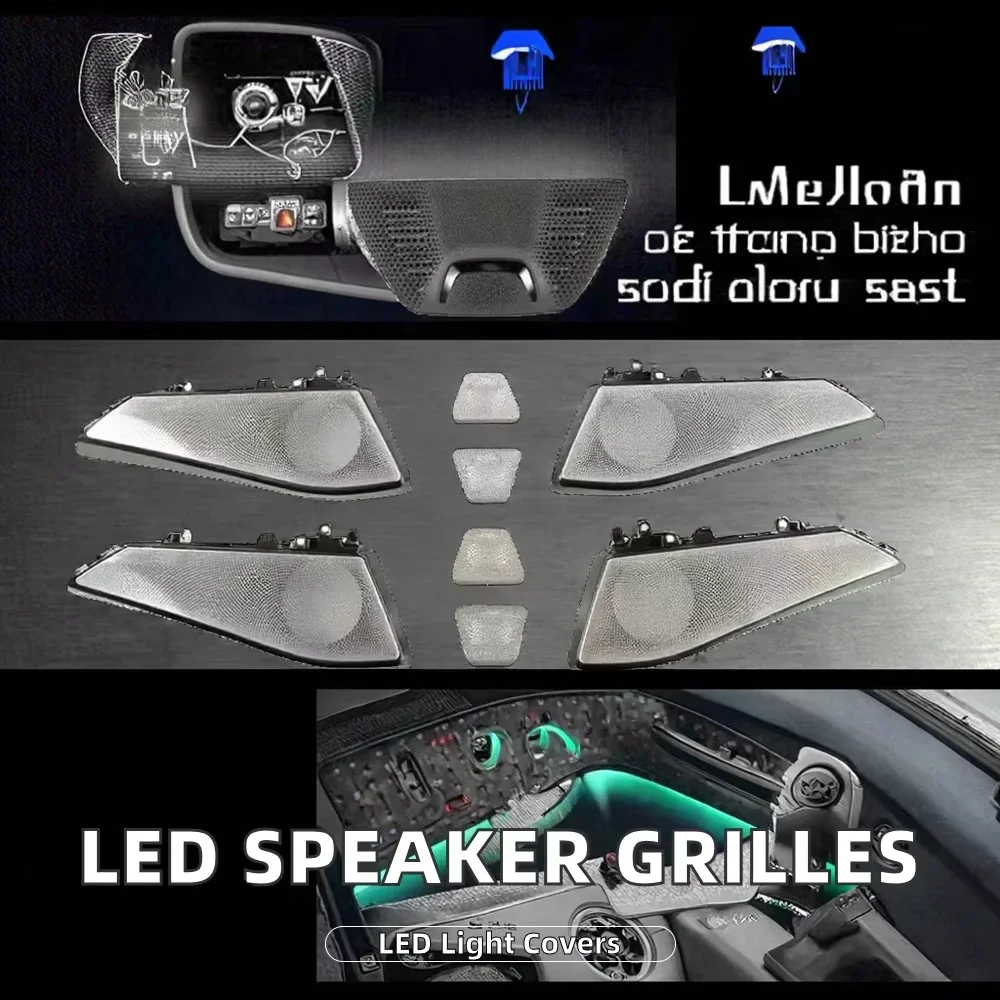 Tim Car Tuning X5/X6/X7/G05/G06/G07/G18 B&W Style Illuminated Plastic Speaker Grilles with Ambient Light Sync LED Speaker Covers view 5