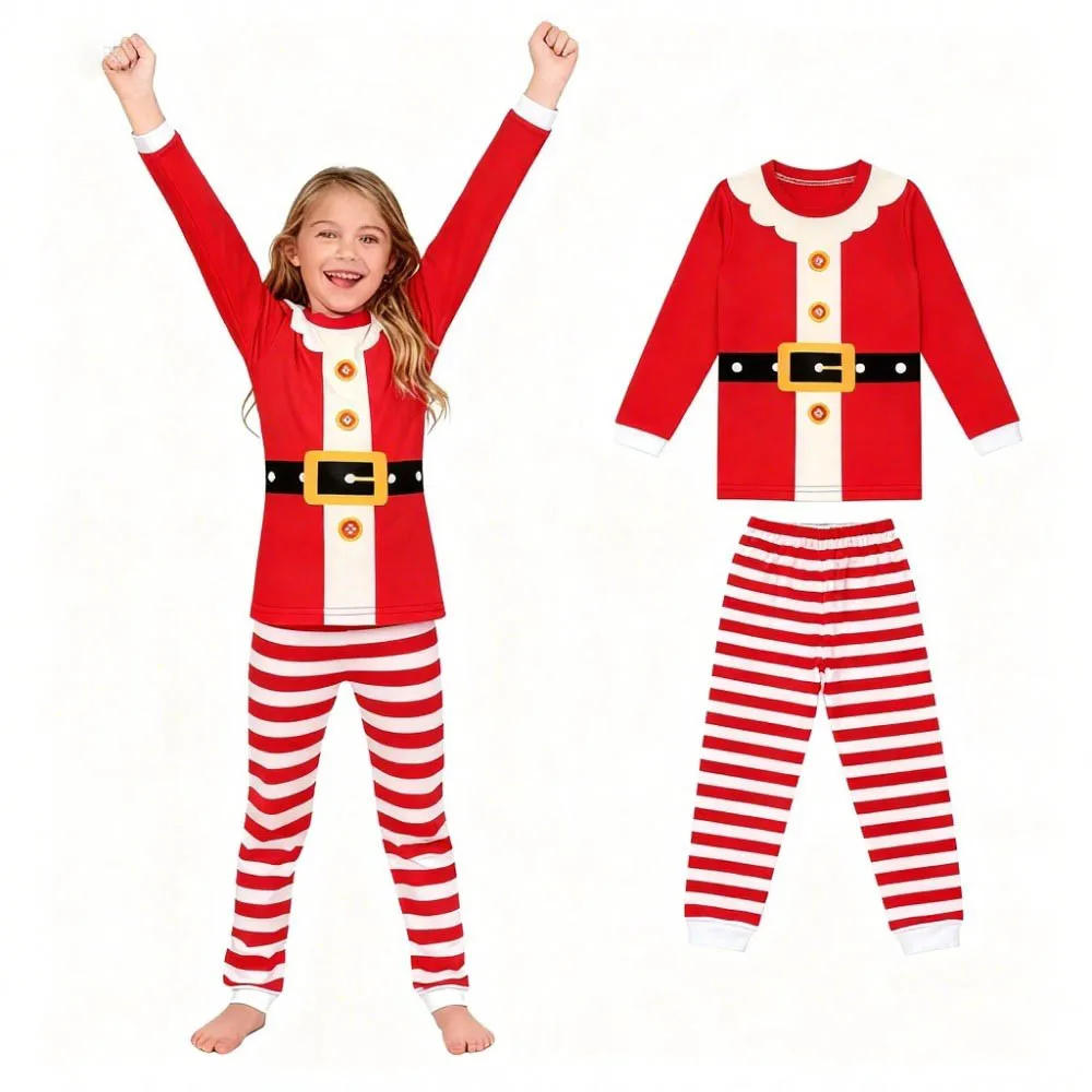 Girls Christmas Pajamas Children Sleepwear Homewear Pijamas Kids Nightwear Pijama Infantil Xmas Pyjamas For 2 To 12Years Outfits