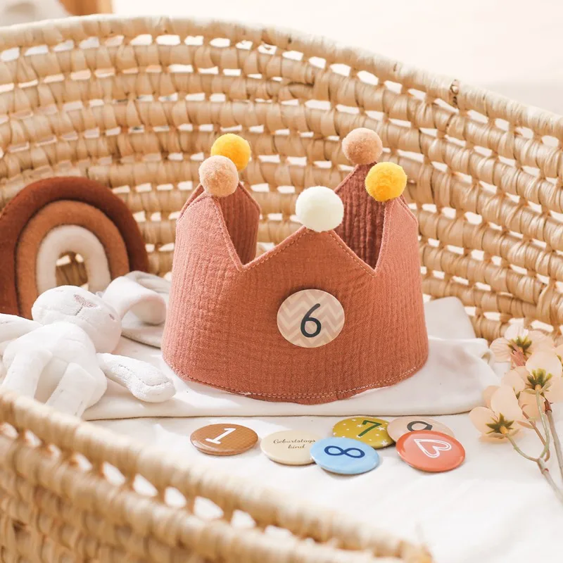 Baby Geburtstag Party Hut Mini Bunte Krone Stirnband Hut Mit Zahlen Neugeborenen Party Fotografie Requisiten Geburtstag Party Decor Geschenke – Detail 9