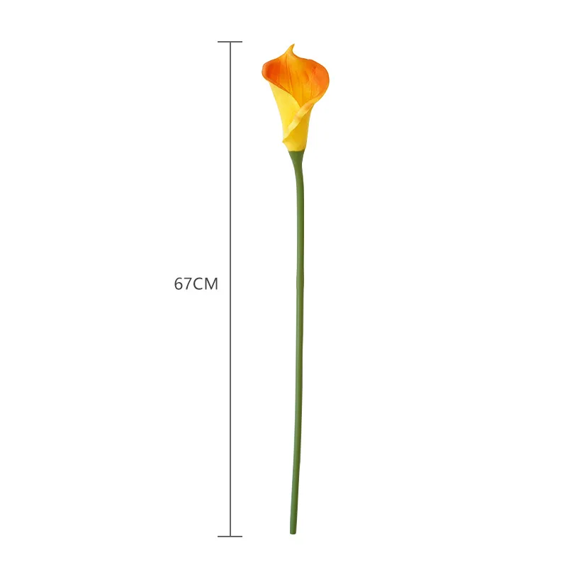 7 Stück PU Große Kallablumen Künstliche Blumen Heimdekoration Lange Zweige Kallablumen Hochzeits-Blumenarrangement Partystrauß – Detail 3