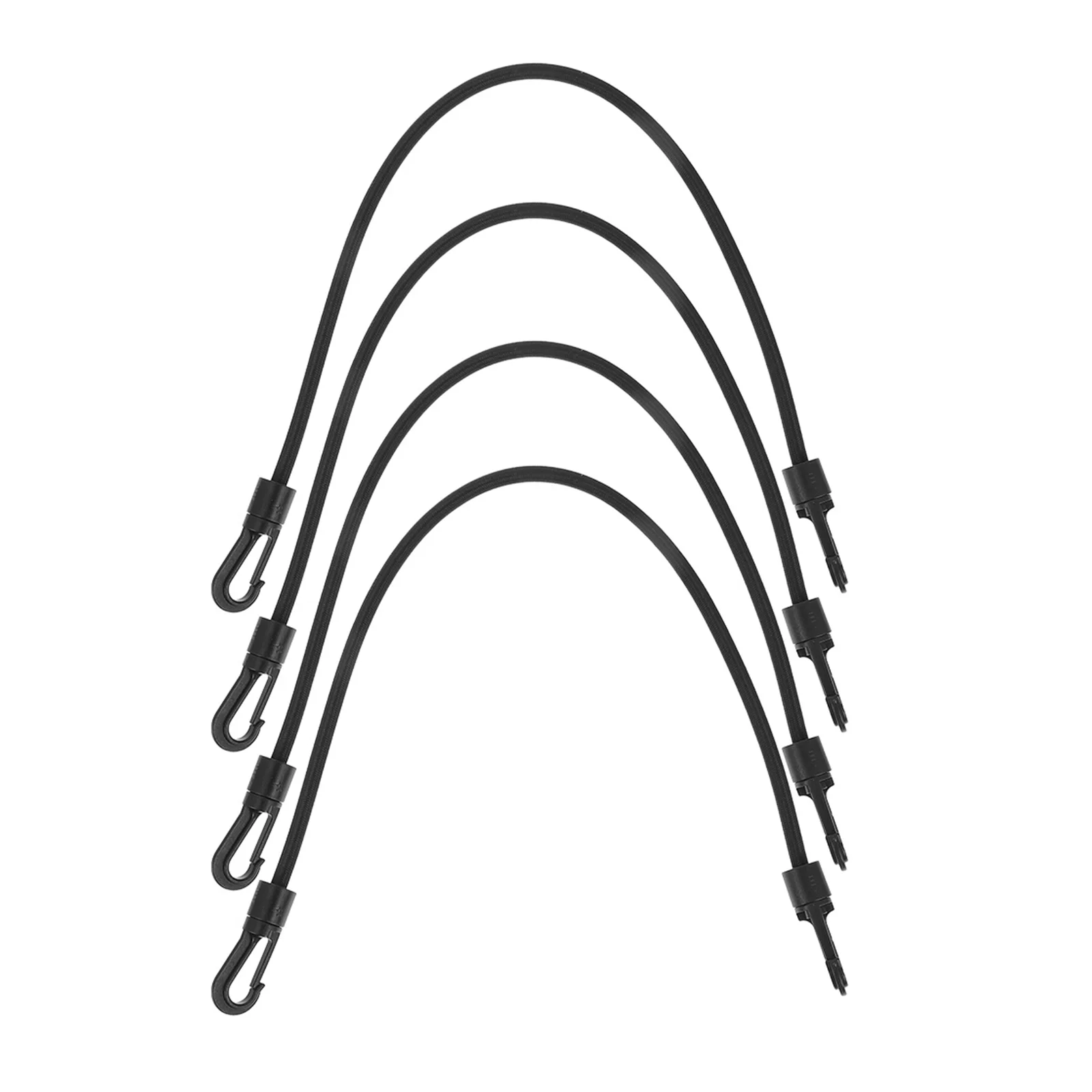 

4 Pcs Suitcases Bungee Cord Camping Fixing Tie Belts Hook up Black Stretchy Luggage Down Travel