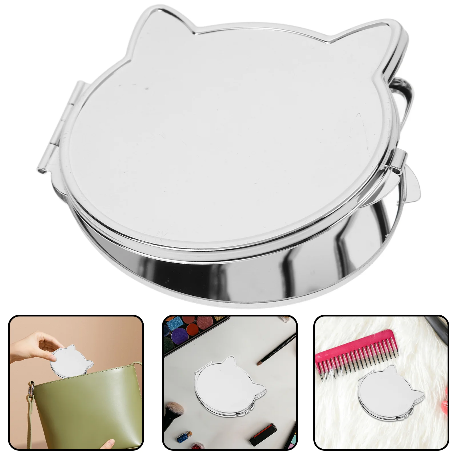 

Portable Makeup Mirror Mini Travel Compact Pocket Glass Stainless Steel Outdoor Cosmetics