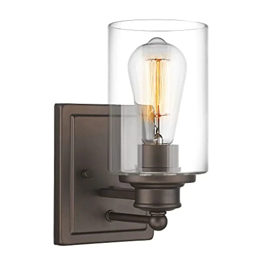

Bathroom Vanity Light, HWH Wall Sconce Lamp Over Mirror, Farmhouse Wall Vanity Lighting in Oil-Rubbed Bronze Finish, 5HLT63B