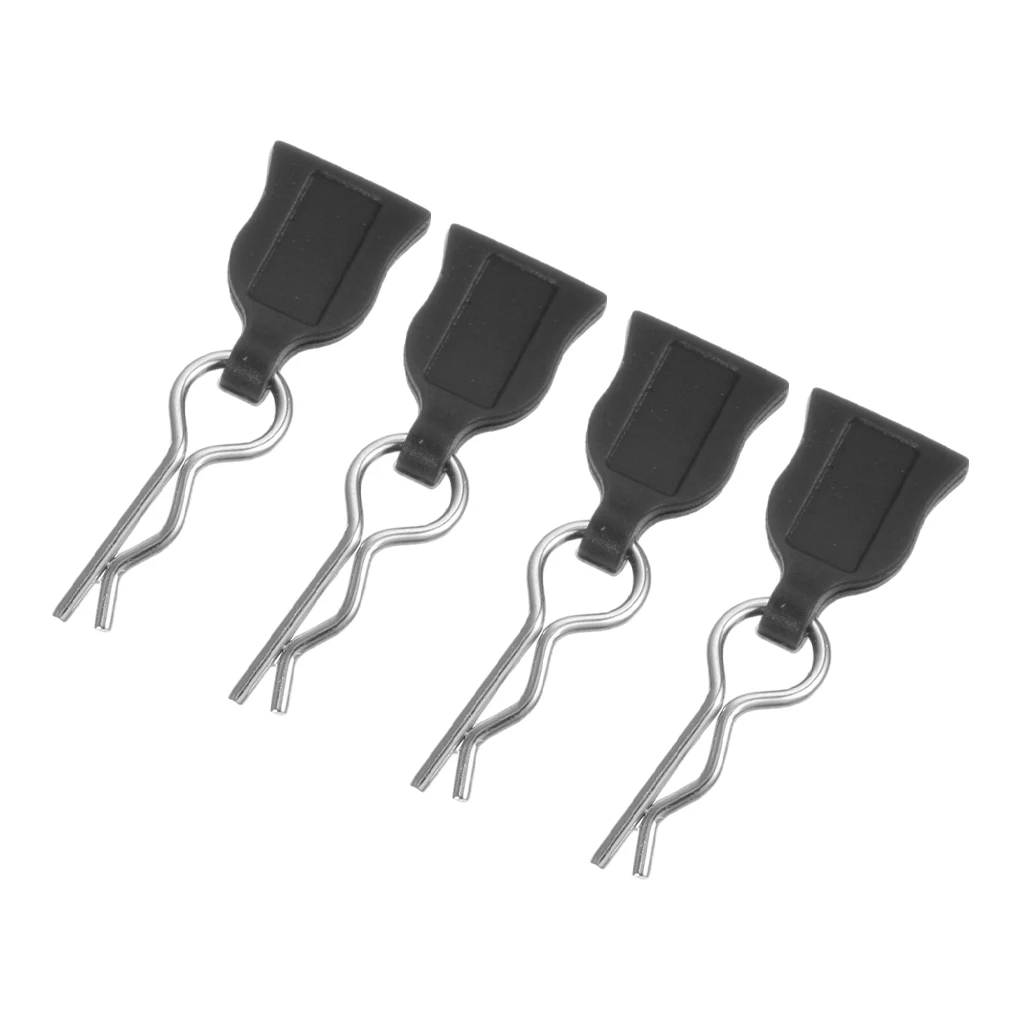 Onglets de traction en caoutchouc noir, 50 pièces, pour 1/12 1/10 1/8 1/5 RC, Clips de carrosserie de voiture, modèles à échelle, caoutchouc universel