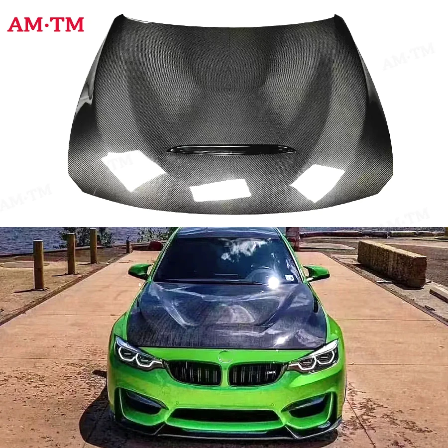 

Carbon fiber hood engine cover For BMW M3 F80 M4 F82 F83 2014-2020 GTS Style carbon fiber engine cover The hood of an automobil