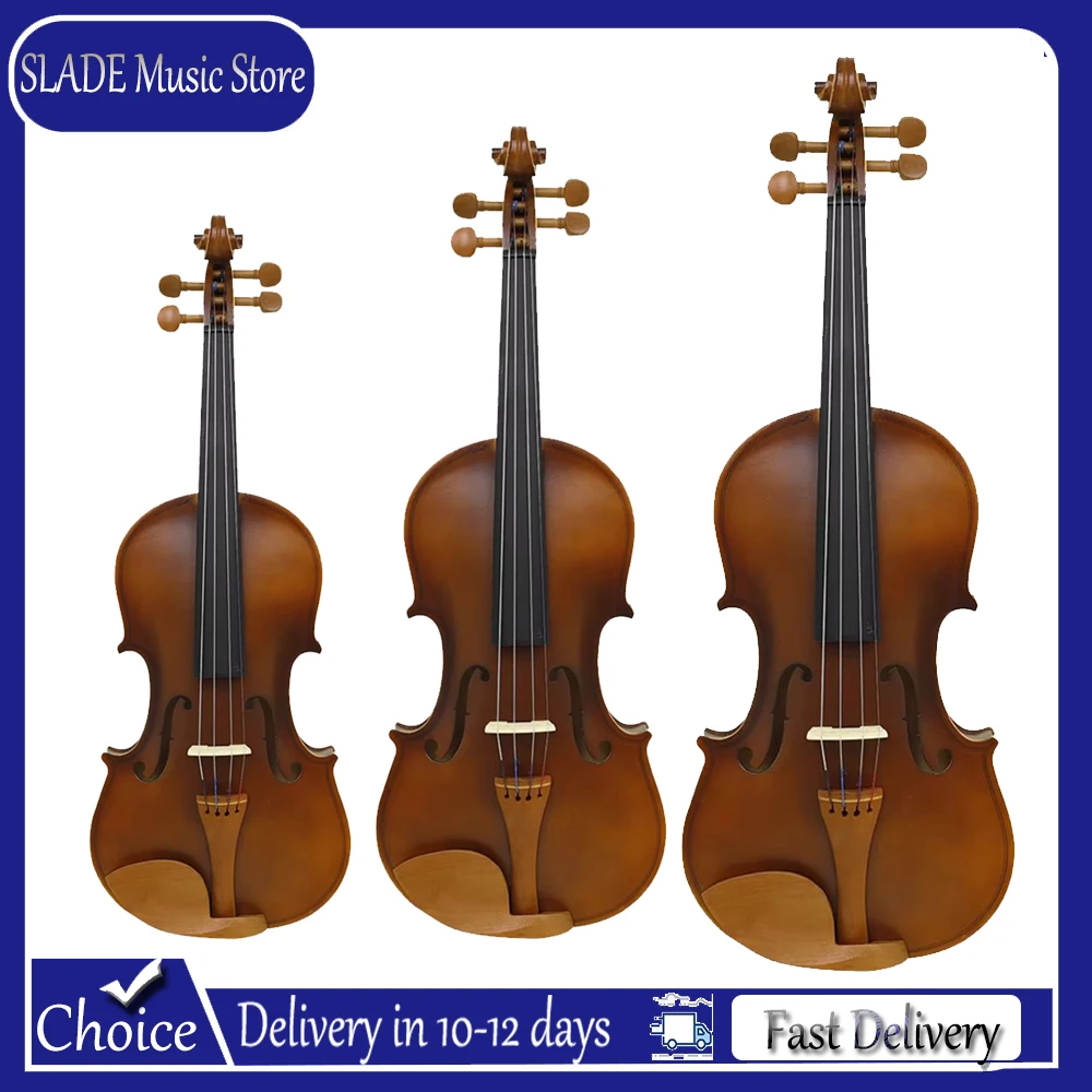 Violín Astonvilla AV-211 1/2 3/4 4/4 con tapa de abeto, fondo de arce y eje de madera de jujube, con estuche, arco y cuerdas profesionales