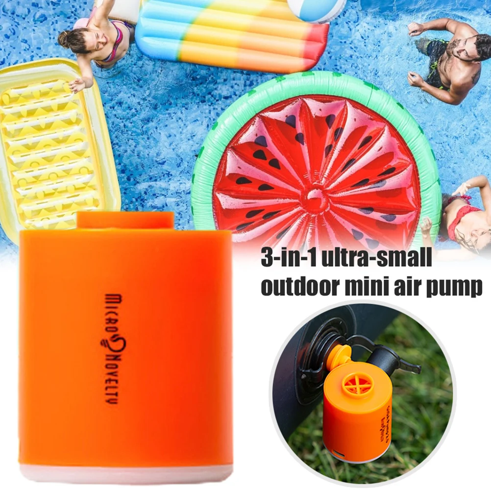 

Portable USB Rechargeable Air Pump, Mini Inflator for Beach, Camping, and Home, Flow Rate, 3.5KPa Pressure, 180L/min