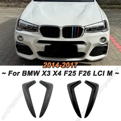 프론트 범퍼 윈드 나이프 개조형 윈드 나이프 BMW X3 X4 F25 F26 LCI M 스포츠 2014-2017 안개등 커버 에어 나이프 스플리터
