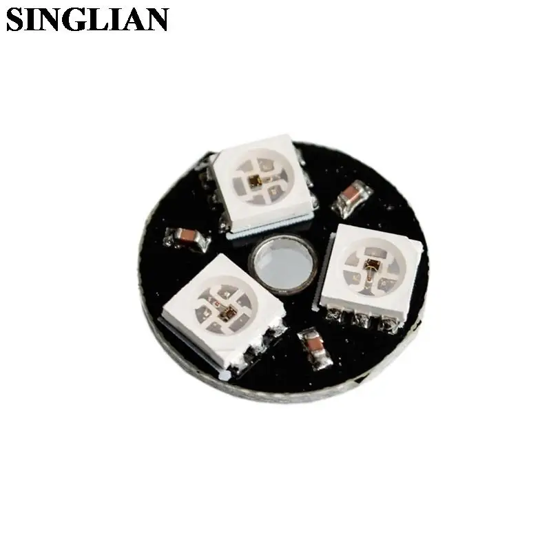 3-Bit WS2812 RGB LED Light Built-in Full Colored Drive Intelligent Development Board Round Module 5050 LED Lamp beads