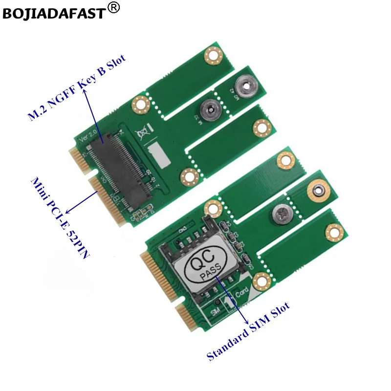 Mini PCI-E 52Pin MPCIe to M.2 NGFF B-Key Wireless Adapter Card With SIM Slot for GSM 3G 4G LTE WWAN Modem Module