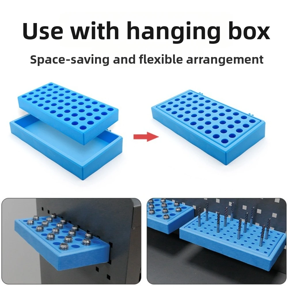 Versatile Tool Storage Box Hard Plastic Material CNC Machining Center Tool Holder Organizer Multi Hole Design