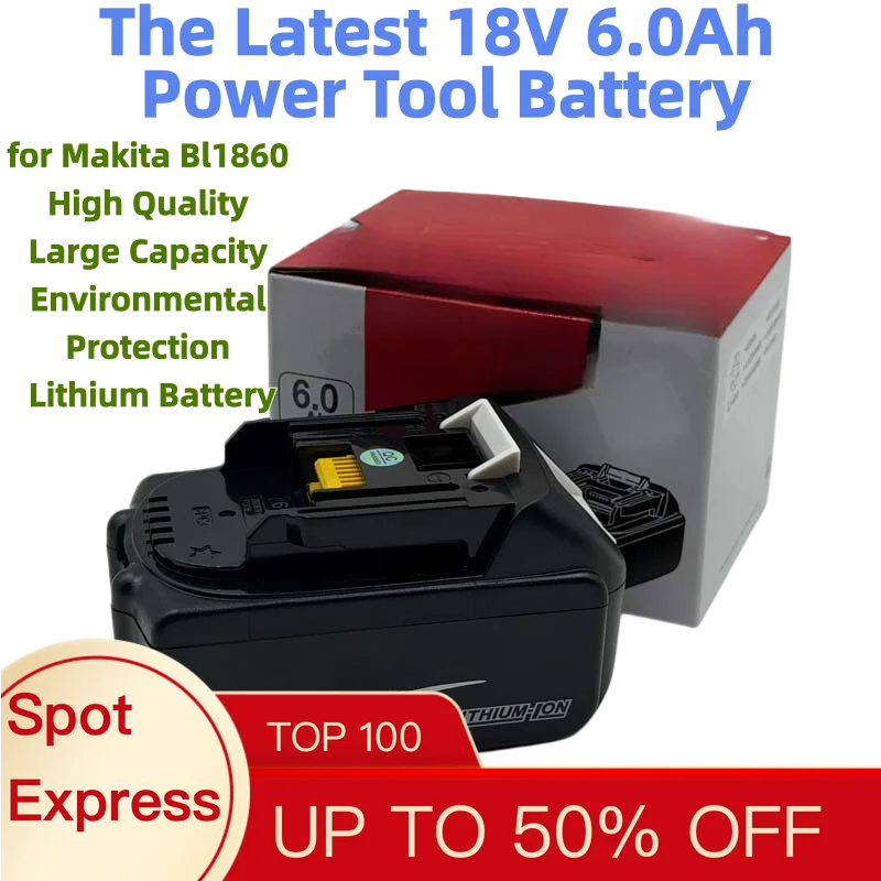 The Latest 18V 6.0Ah Power Tool Battery for Makita Bl1860 High Quality Large Capacity Environmental Protection Lithium Battery