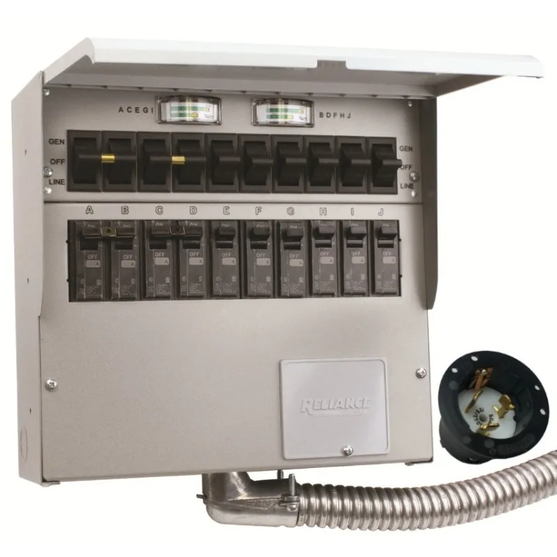 10-Circuit 2 Manual Transfer Switch with Optional Power Inlet