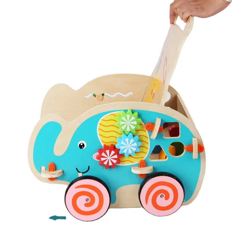 

Wooden Multifunctional Baby Walker Elephant Baby Walker Toy Learning Toy