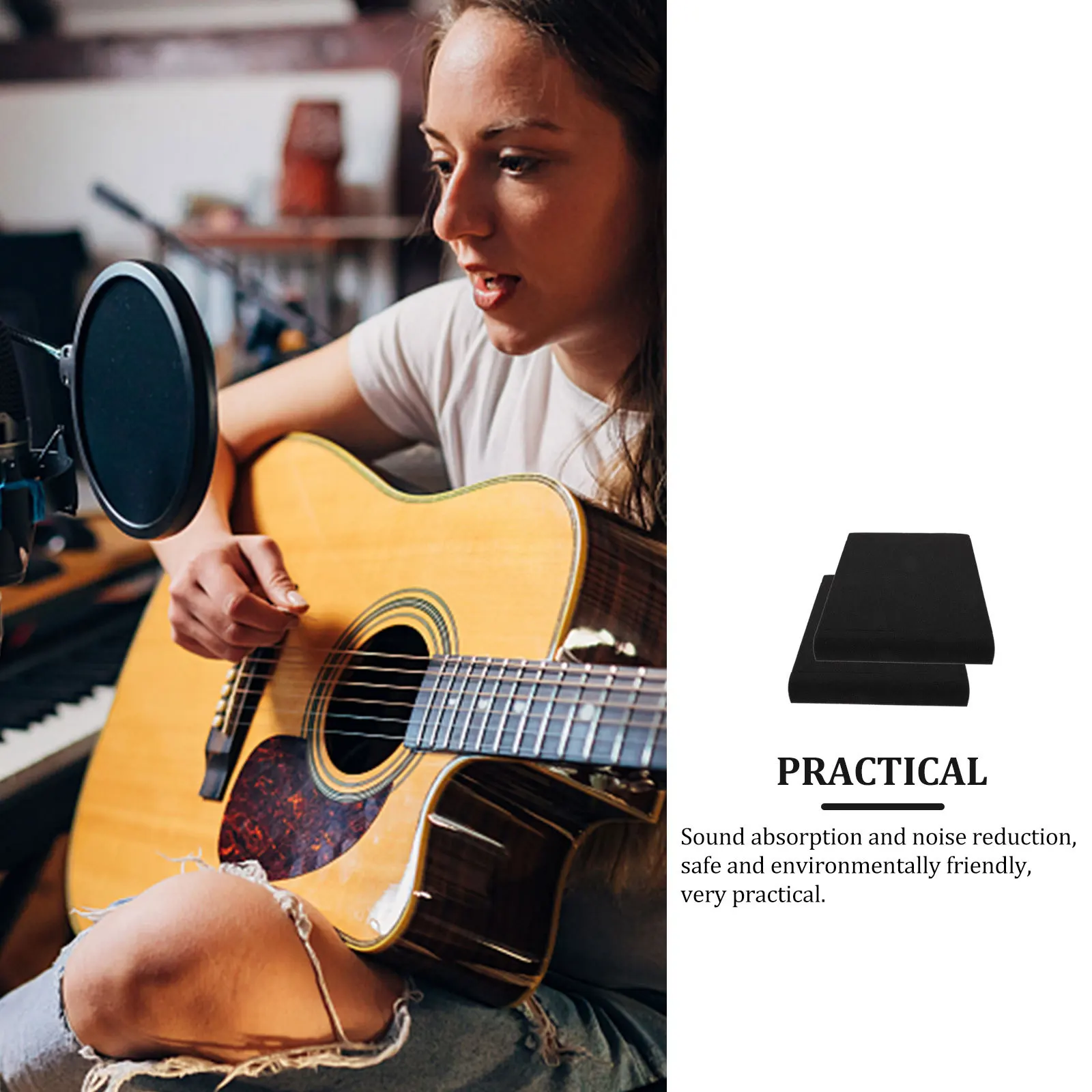 

2Sets Versatile Angle Configurations Speaker Isolation Pads Monitor Isolator Pad High-Density Polyurethane Sound Diffuser Panels