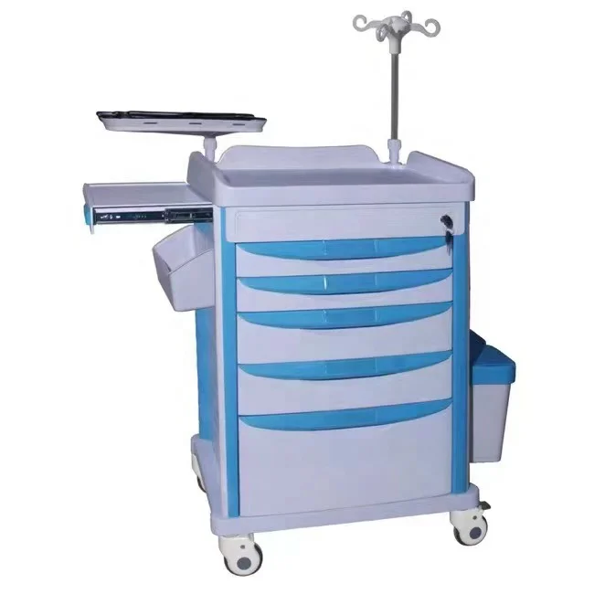 Hospital ABS Plastic ane sthesia Cart Crash Cart Emergency Trolley