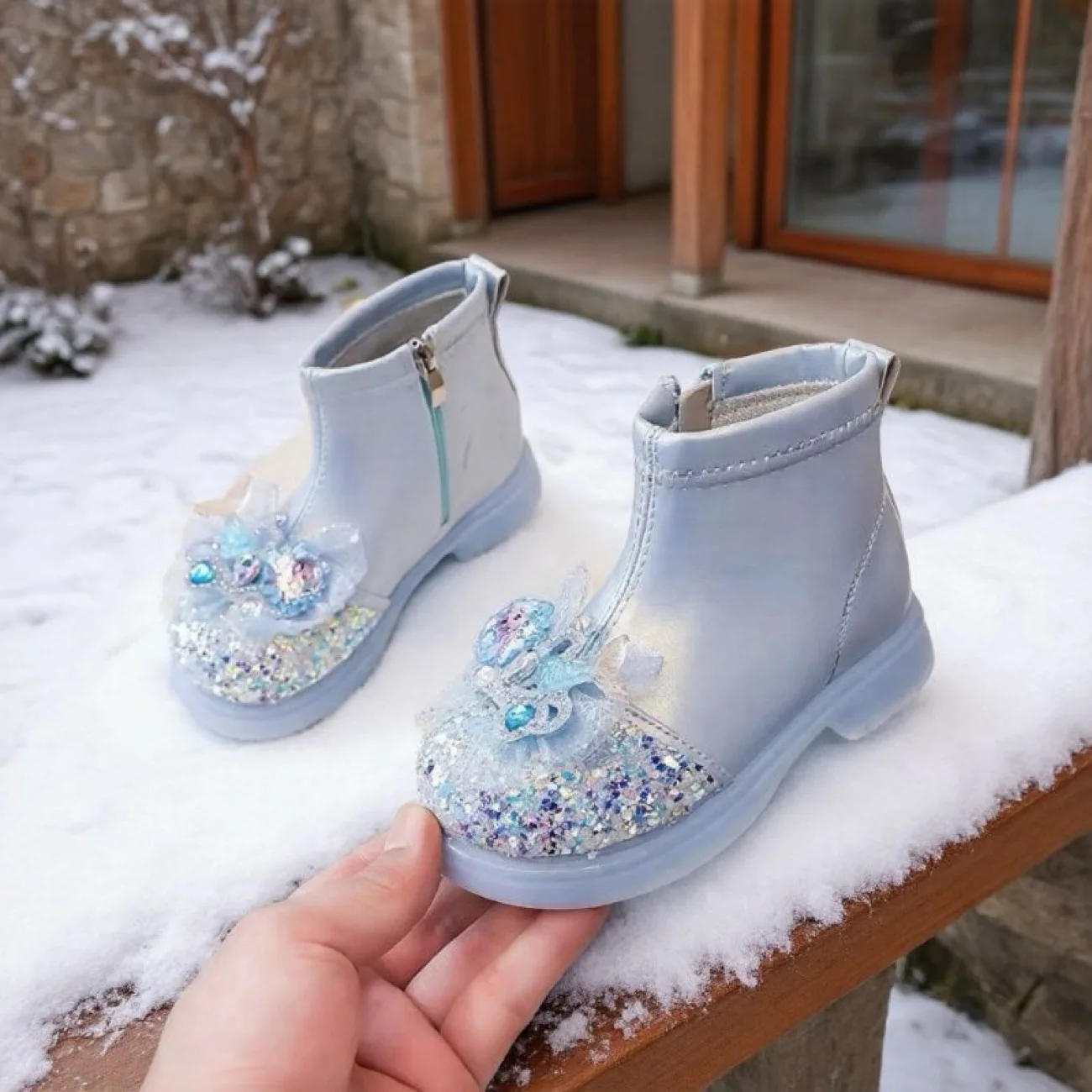 

Disney girls cartoon frozen boot elsa princess Fashion boots children's shoes