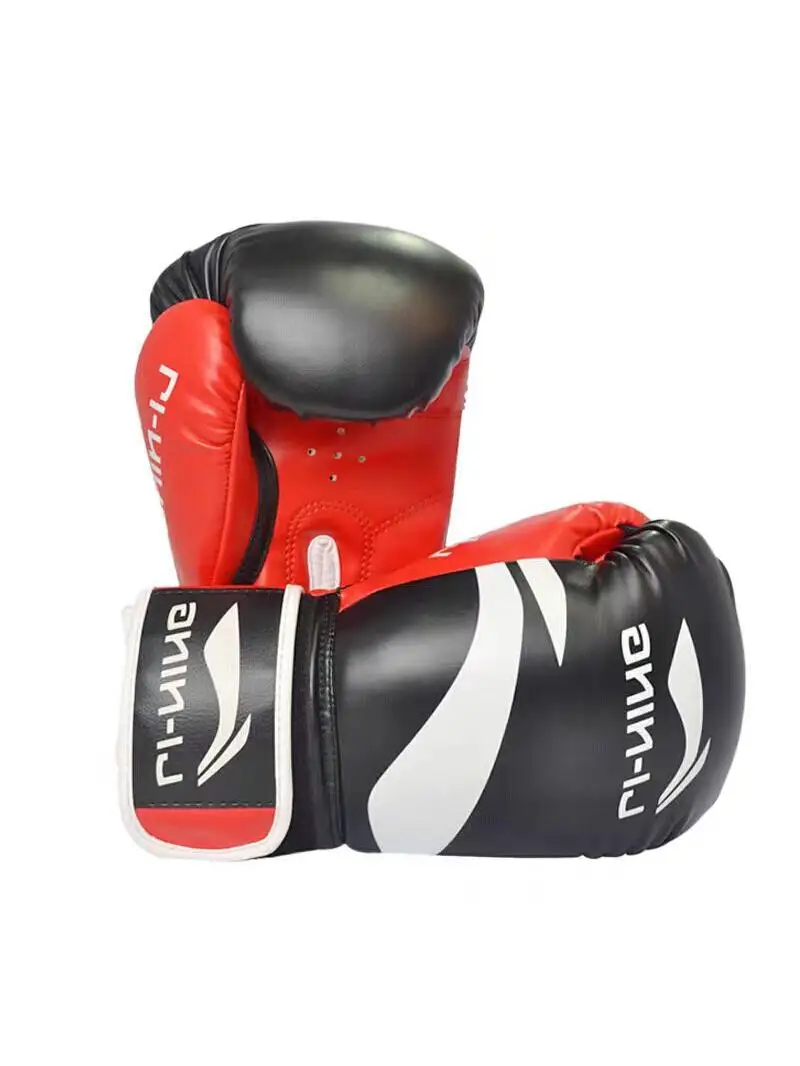 adult-boxing-gloves-pu-leather-black-taekwondo-training-gloves-mma-competition-martial-arts-fitness-punching-bag-training